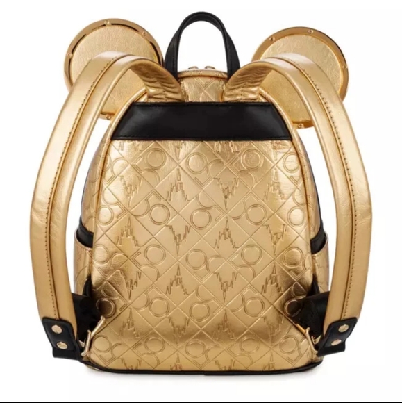 NWT Loungefly Disney World 50th Anniversary Gold Mini Backpack - Picture 2 of 12
